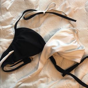 Victoria secret black and white bikini top